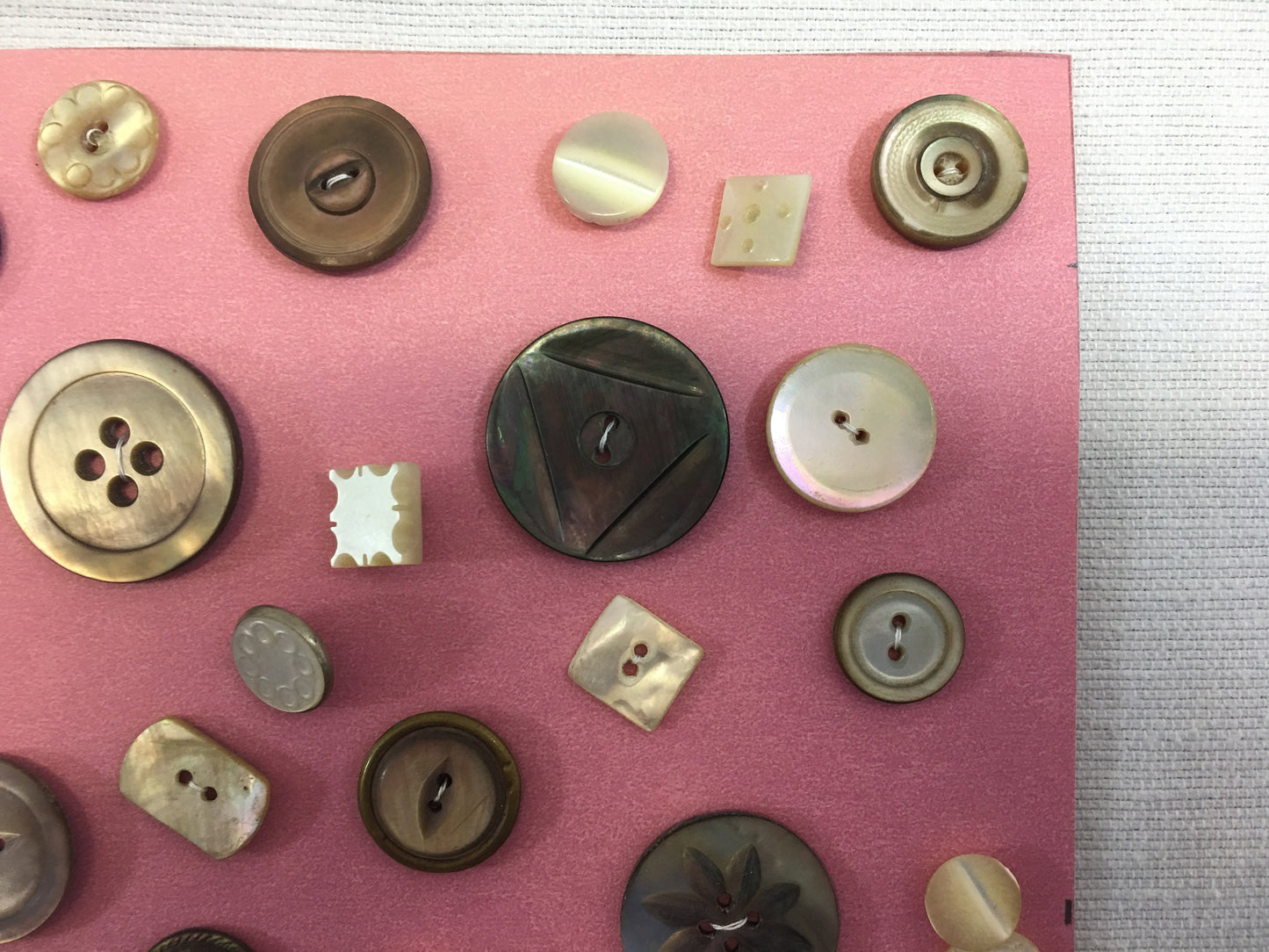Button Collection Card Antique Vintage Variety of MOP Mother of Pearl