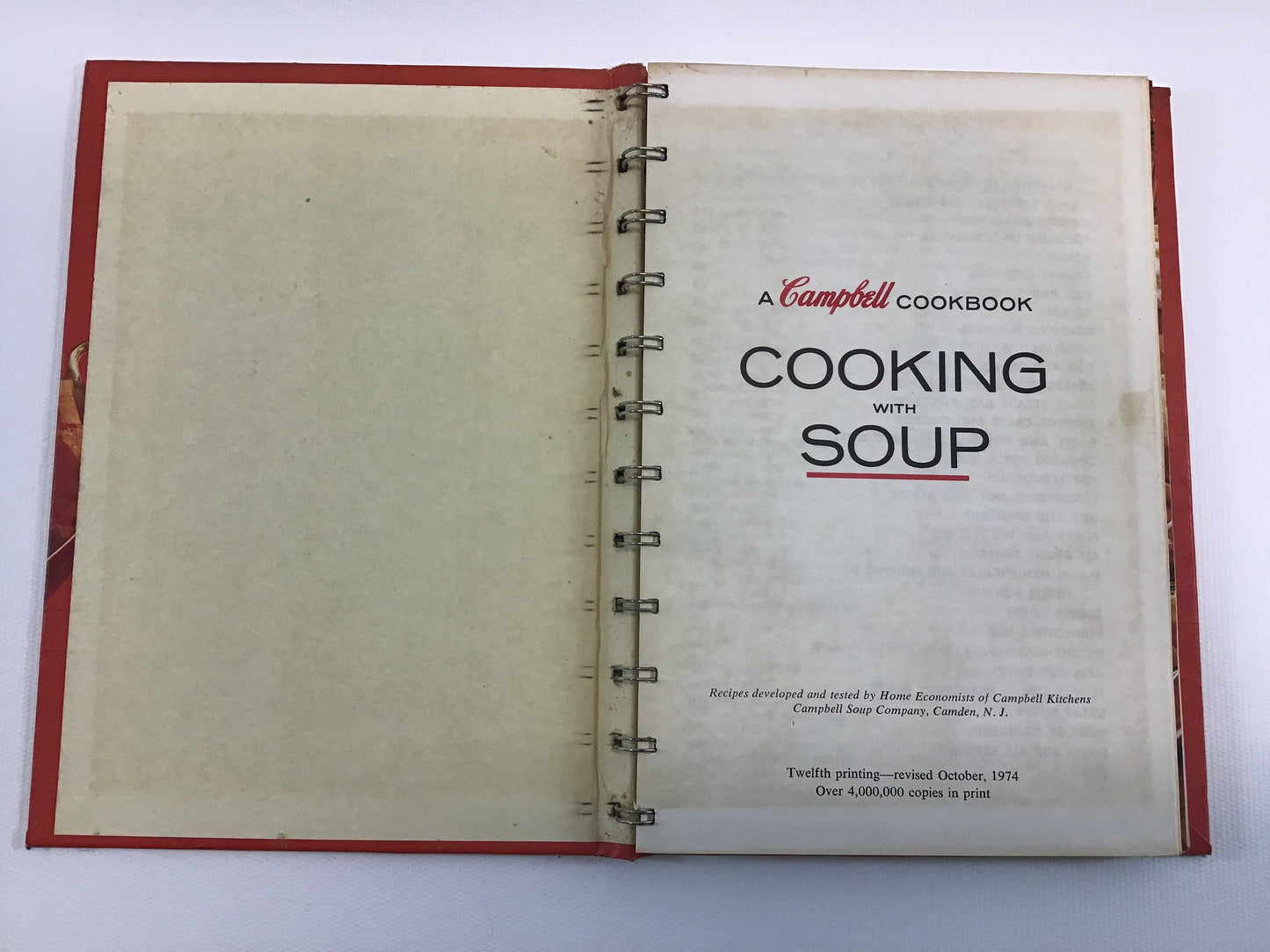 Vintage Cookbook, Cooking with Soup by Campbell's, 1974 Twelfth Printing