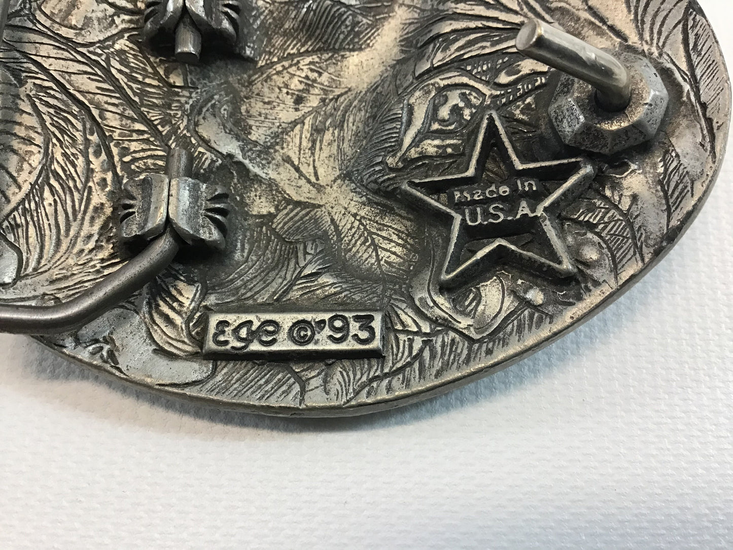 Flying Eagle Pewter Belt Buckle Vintage 1990's Ege Made in U.S.A.