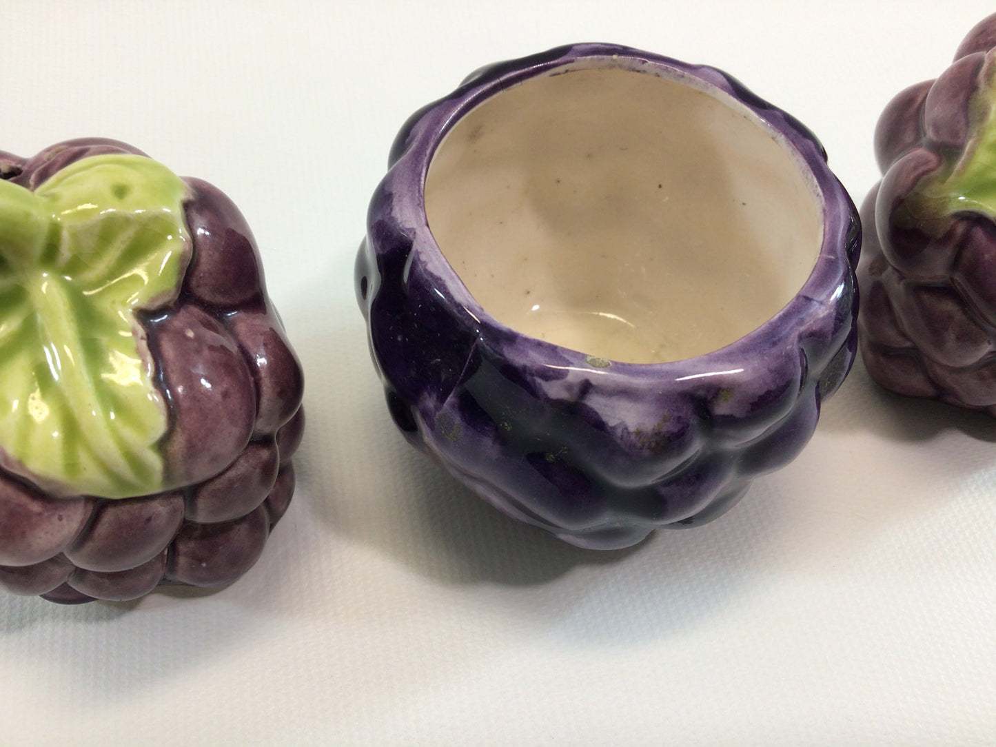 Grapes Jam Jar Salt & Pepper Shaker Set Vintage Mid Century Purple and Green Made in Japan