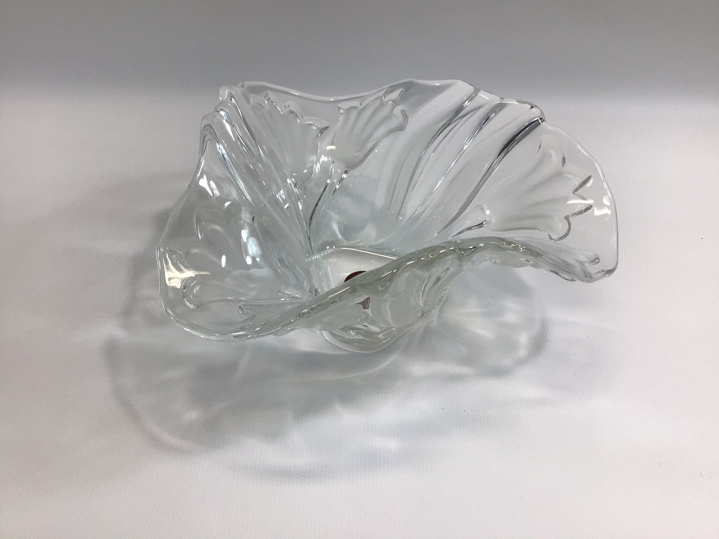Crystal Candy Dish Waltherglas Germany Clear Floral Pattern