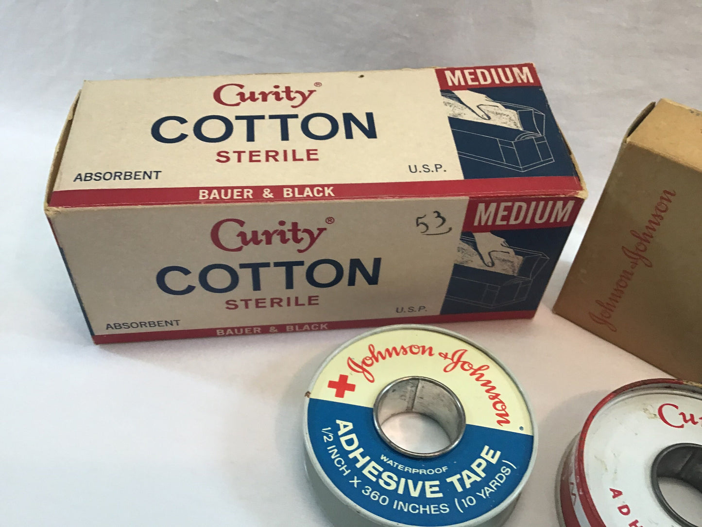 Vintage First Aid Curity Johnson & Johnson Lot General Store Advertising