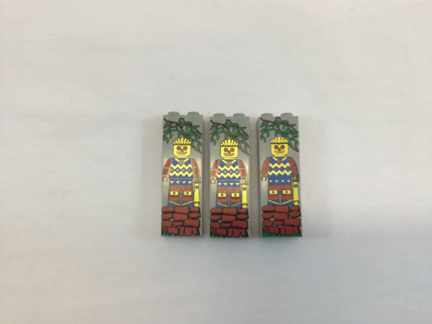 Lego 2454px6 Jungle Pattern 1x2x5 Bricks 3 Pieces