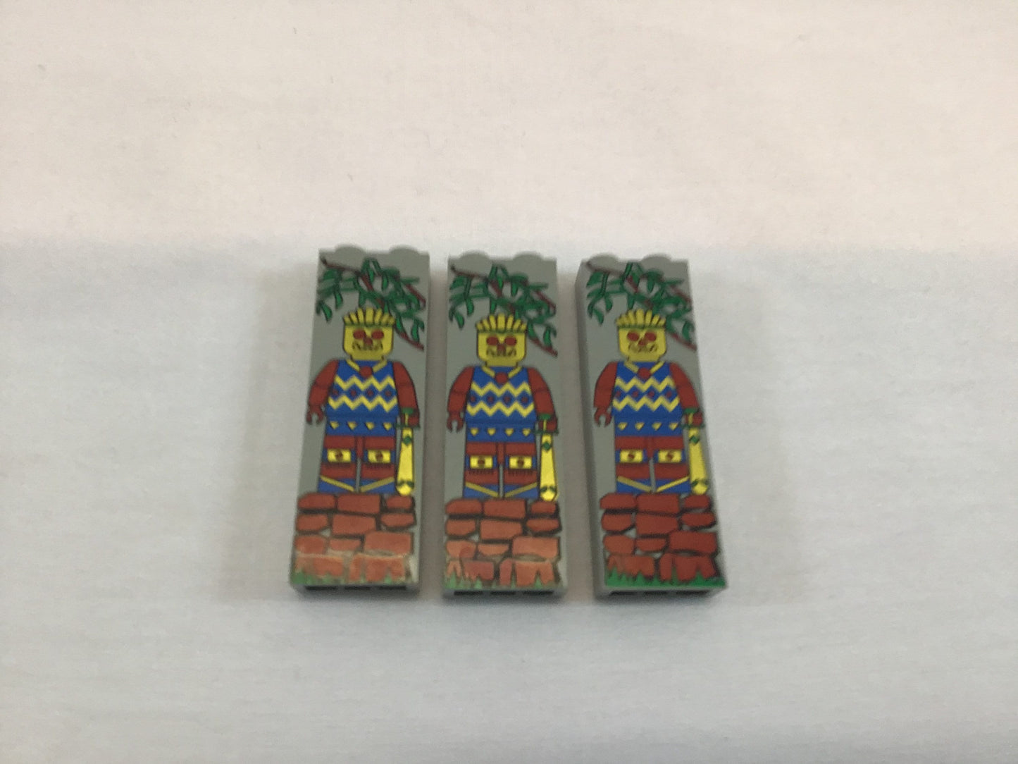 Lego 2454px6 Jungle Pattern 1x2x5 Bricks 3 Pieces