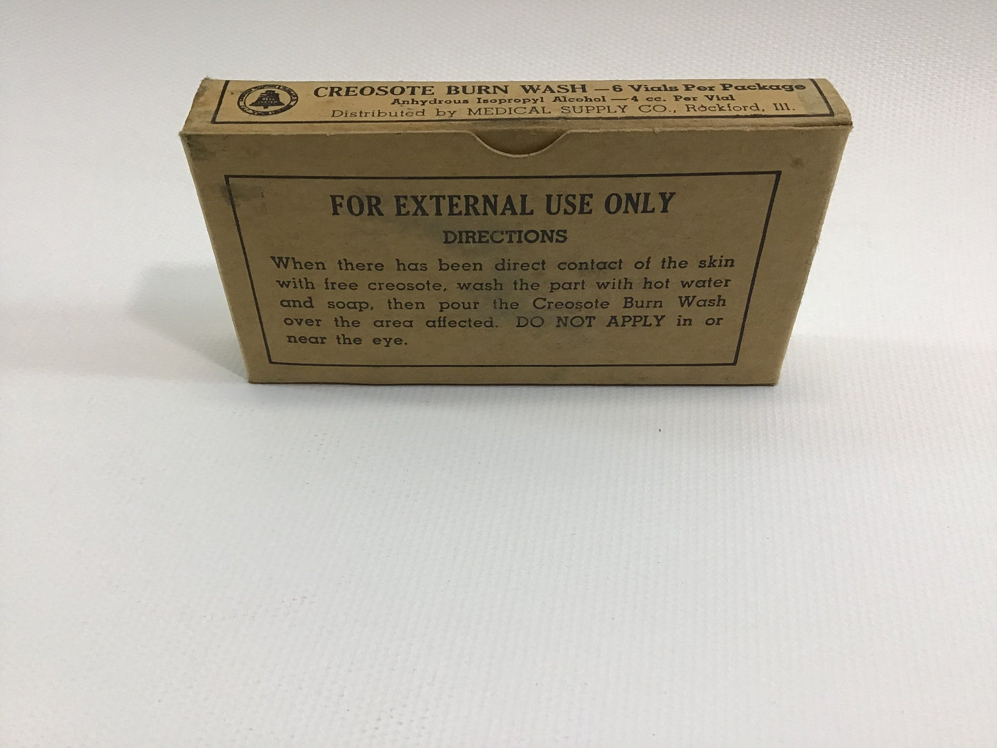 Vintage Bell System Telegraph Telephone First Aid Kit Creosote Burn Wash