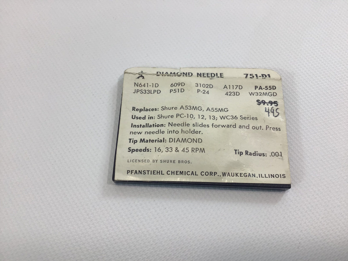 Phono Turntable Stereo Needle Vintage NOS Pfanstiehl Model 751-D1