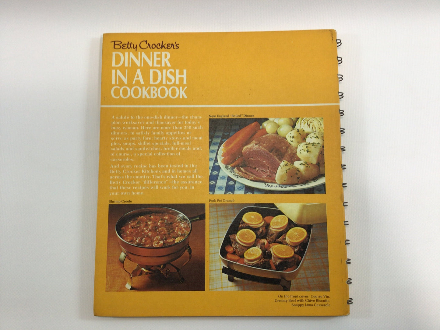 Vintage Cookbook Betty Crocker's Dinner In A Dish 1972 Sixth Printing