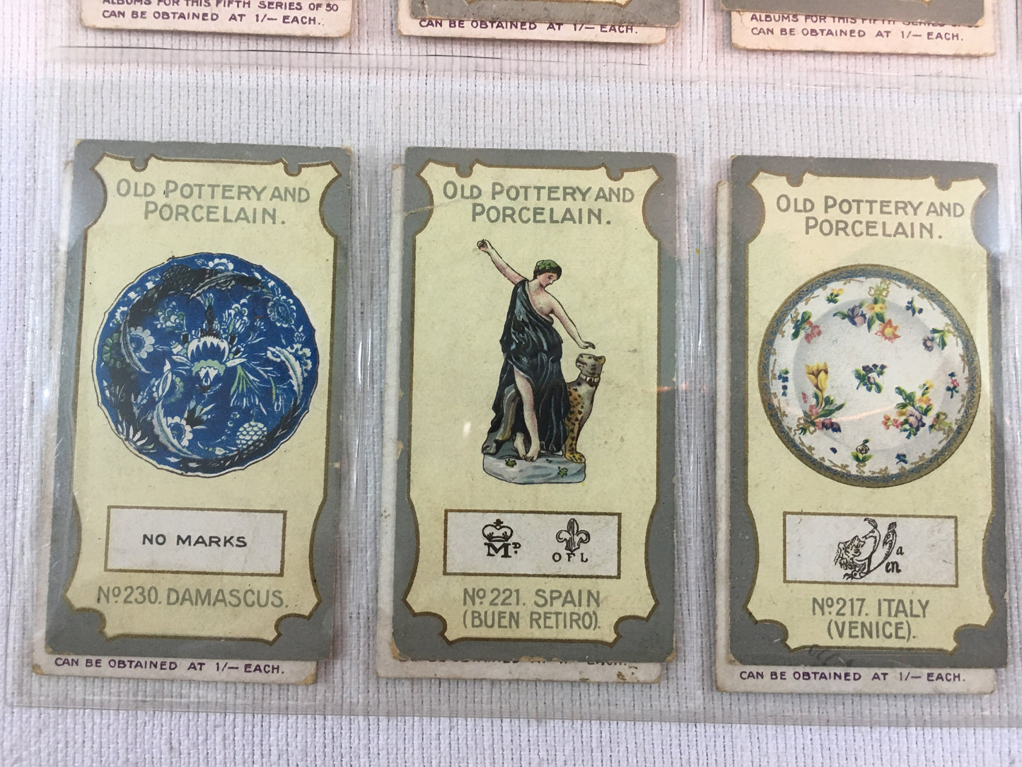 Antique Chairman Cigarettes Trade Cards Old Pottery & Porcelain 5th Series