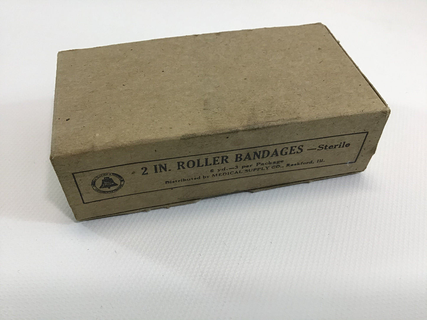 Vintage Bell System Telegraph Telephone First Aid Kit 3 Roller Bandages