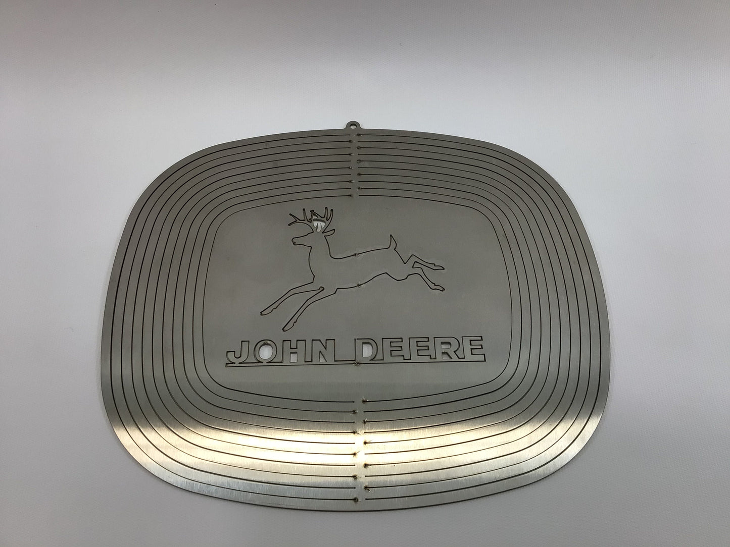 JOHN DEERE Wind Spinner Laser Cut Thick Gauge Stainless Steel Folk Art Yard Decor
