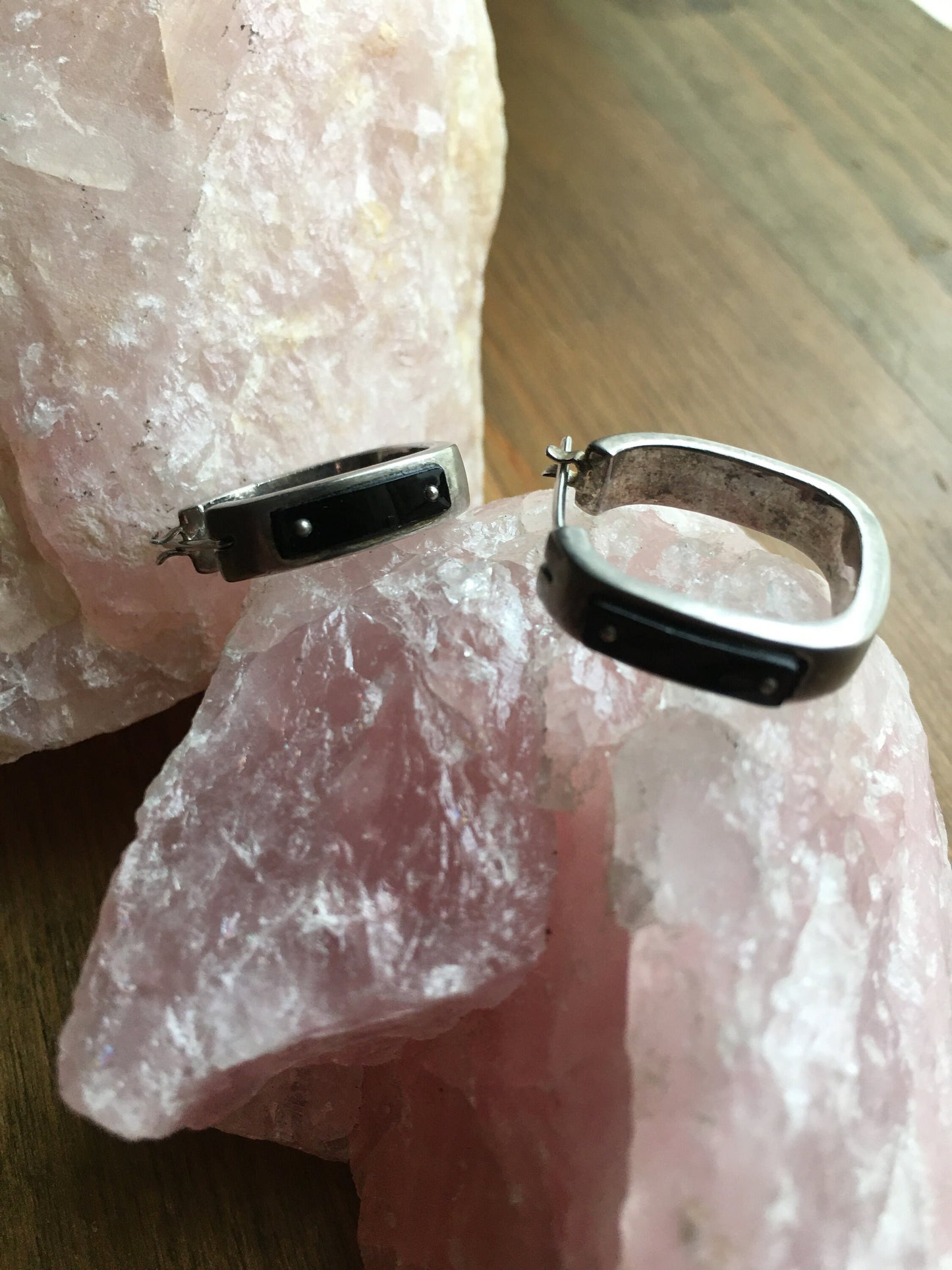 Monet Hoop Earrings Square Vintage Silver Tone Pierced Everyday Casual Fashion