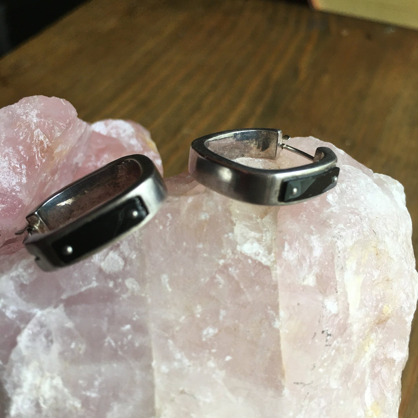Monet Hoop Earrings Square Vintage Silver Tone Pierced Everyday Casual Fashion
