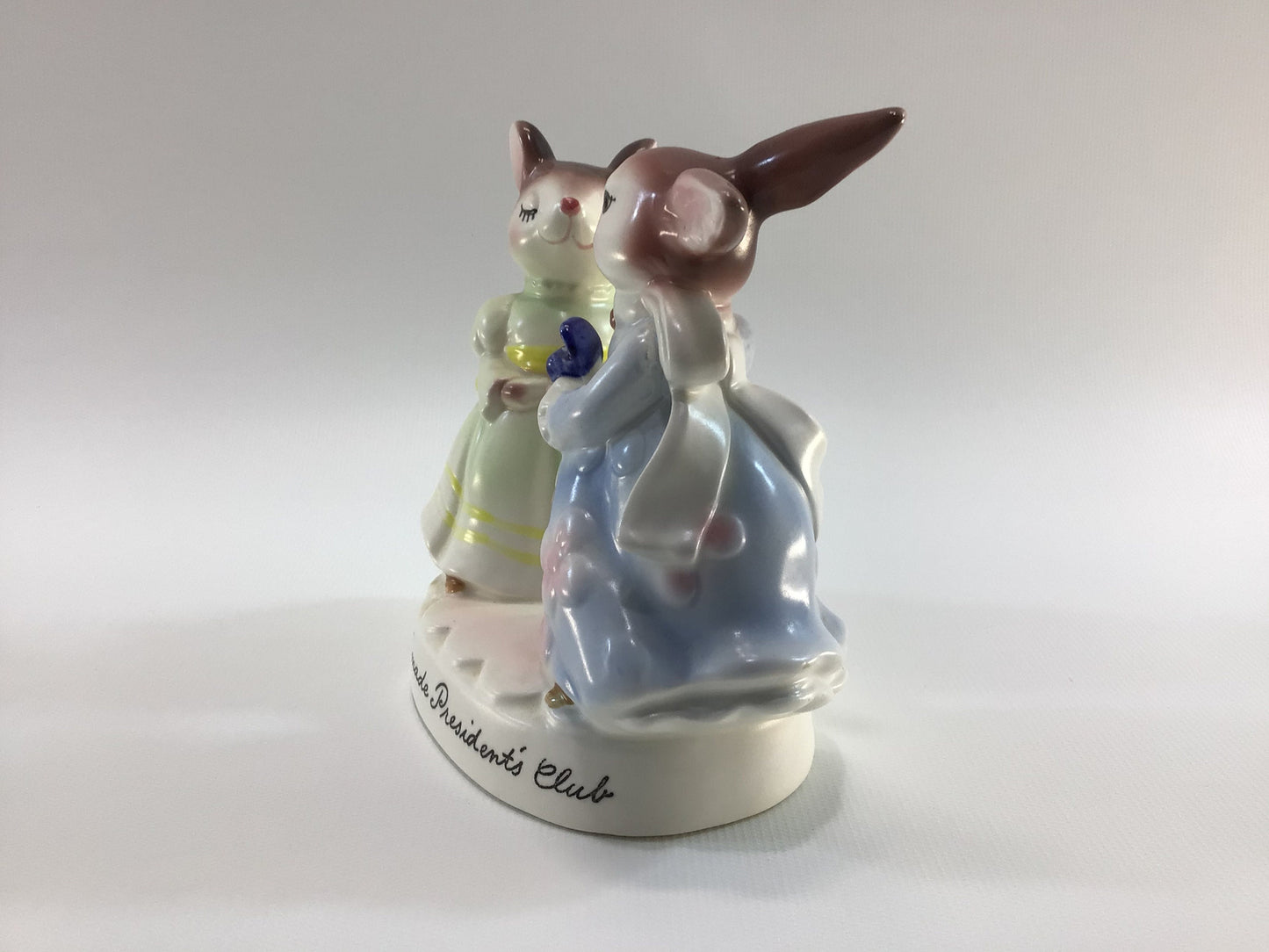 Bunny Rabbit Figurine Ceramic 1980 Avon Precious Moments Representative Award Presidents Club H