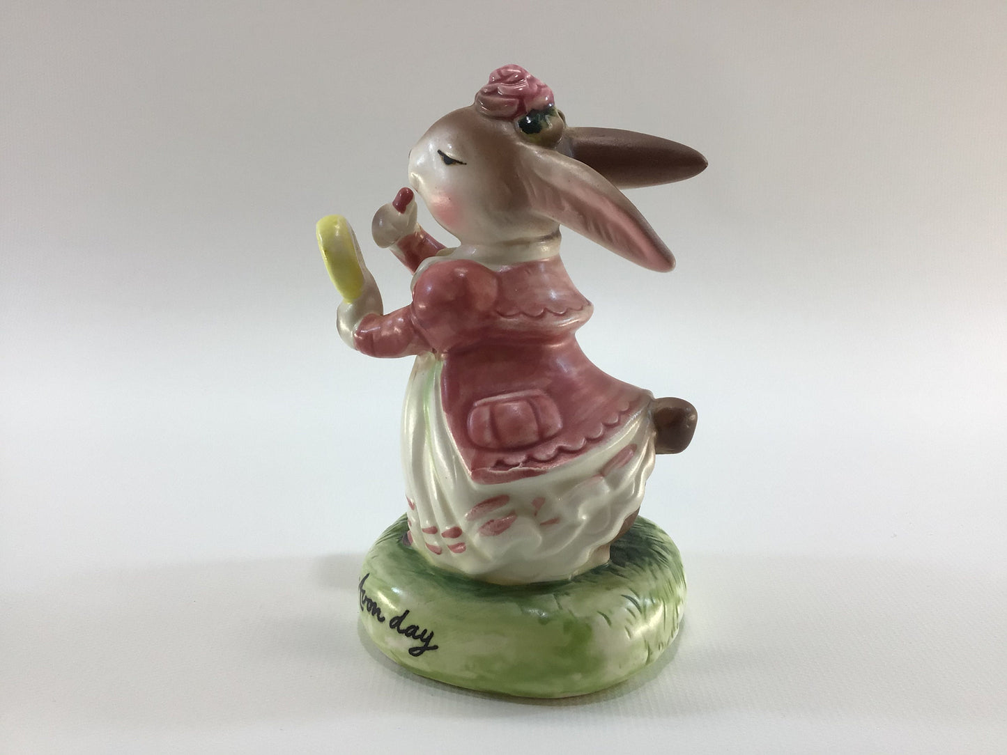 Bunny Rabbit Figurine Ceramic 1980 Avon Precious Moments Representative Award Ready for an Avon day
