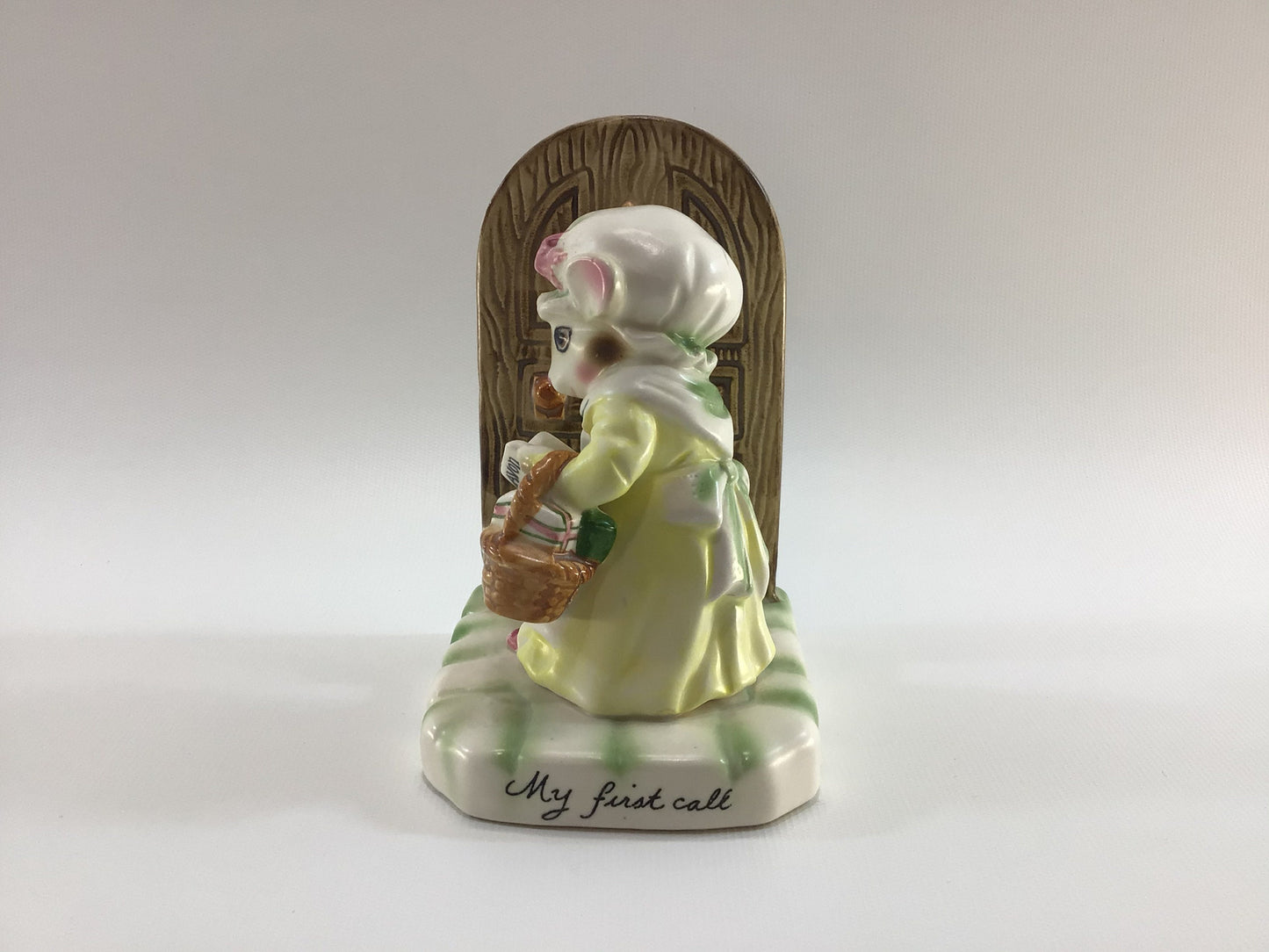 Bunny Rabbit Figurine Ceramic 1980 Avon Precious Moments Representative Award My First Call
