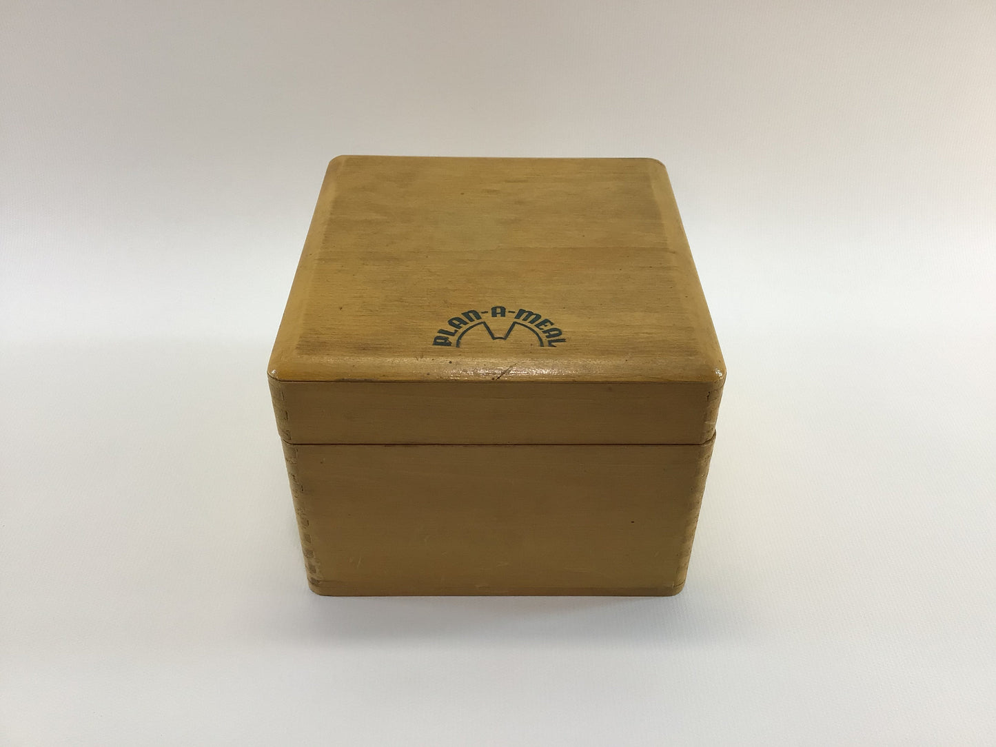 Vintage Wooden Recipe File Storage Box Plan-A-Meal 1930's Kitchen Collectible