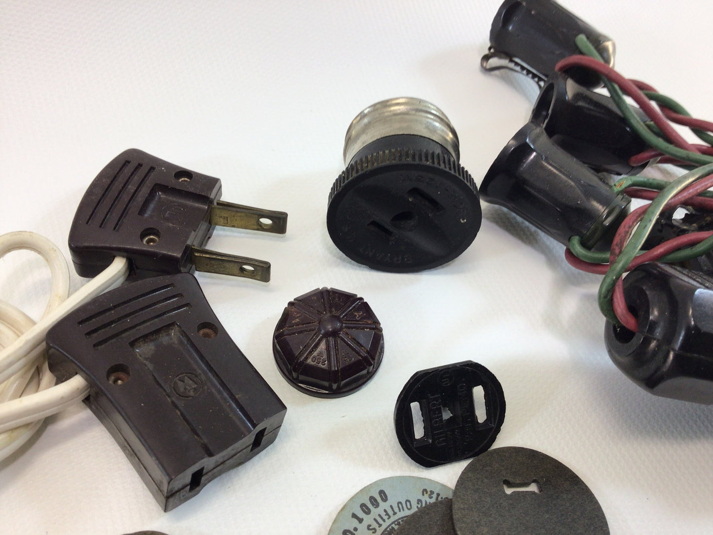 Vintage Lamp Plug Outlet Replacement Parts Pieces Repair Lot