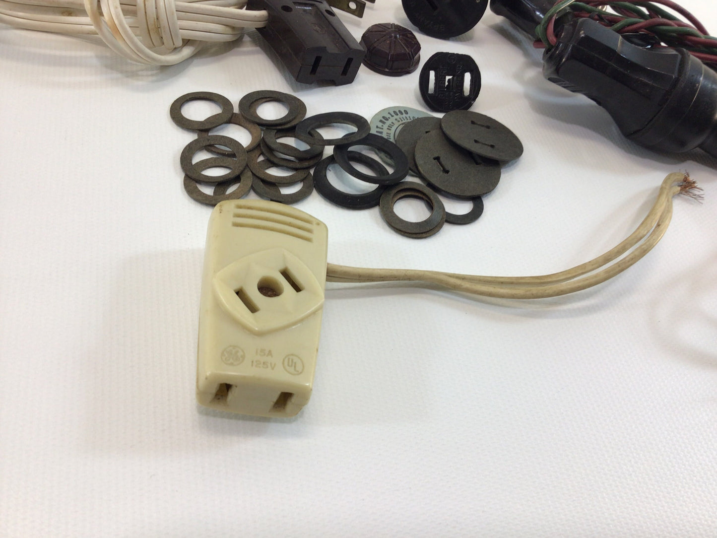 Vintage Lamp Plug Outlet Replacement Parts Pieces Repair Lot