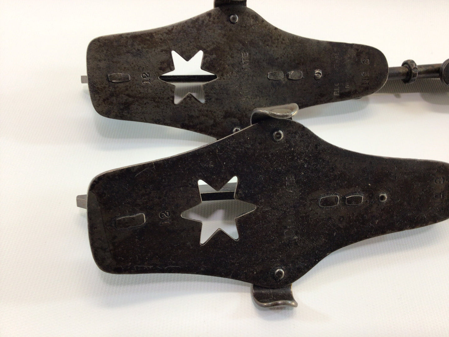 Ice Skates U.S. Club Skate No. 8 with Star Pattern Antique Collectible Sporting Equipment