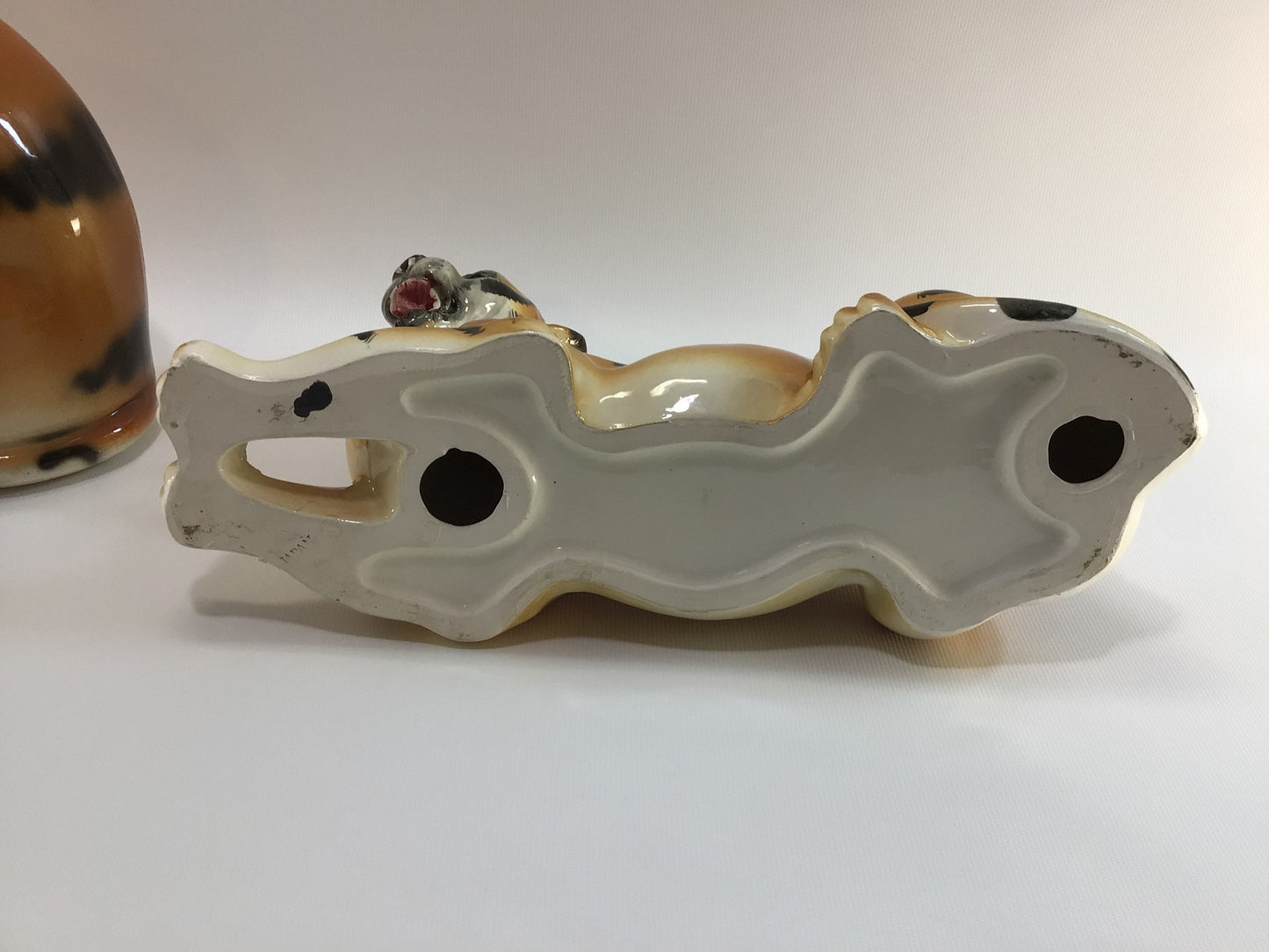 Ceramic Tiger Figurines 12" Hand Painted Mid Century Kitsch Decor Made in Japan