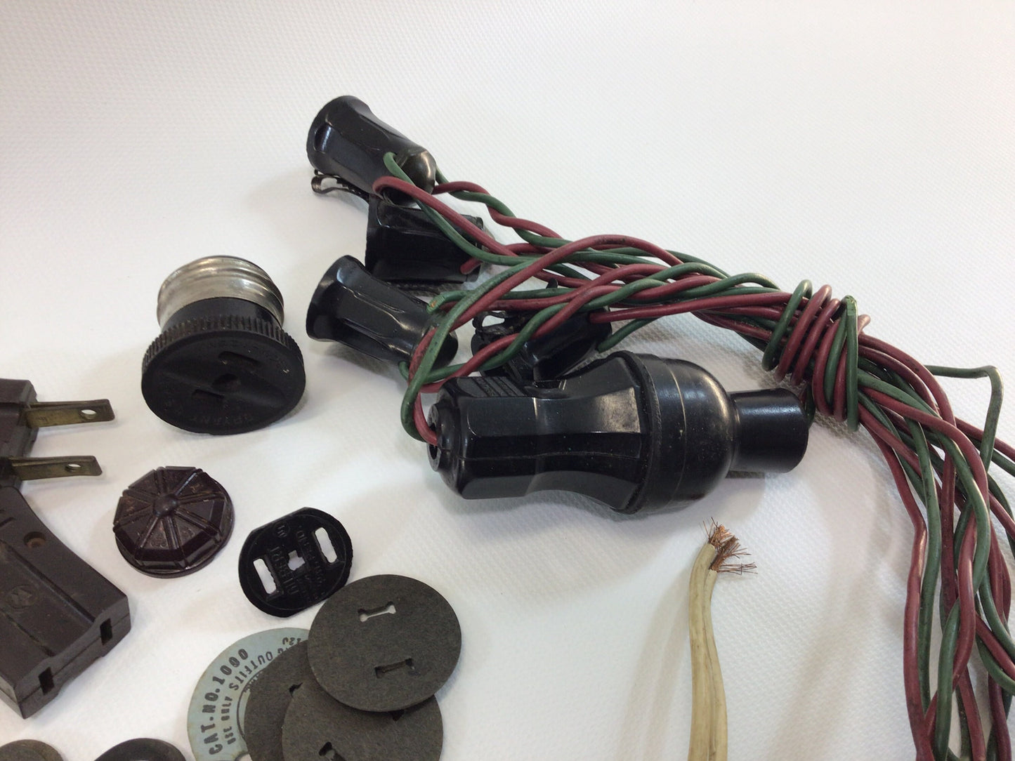 Vintage Lamp Plug Outlet Replacement Parts Pieces Repair Lot