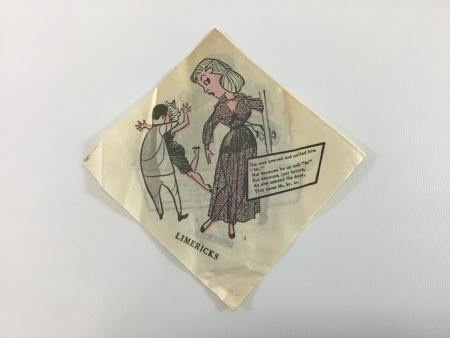 Nightclub Drink Napkin Risque Limericks Vintage Barware Ephemera