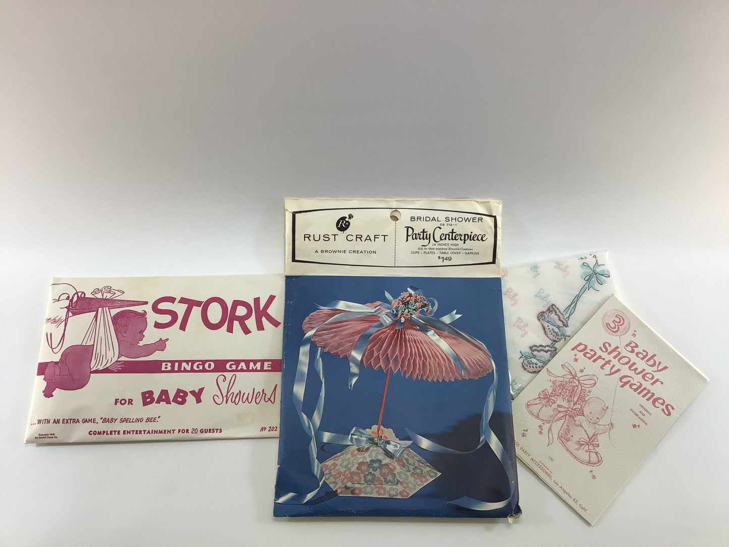 Baby Shower Party Supplies Vintage 1970s Ephemera Scrapbooking Kit Mixed Media Supplies