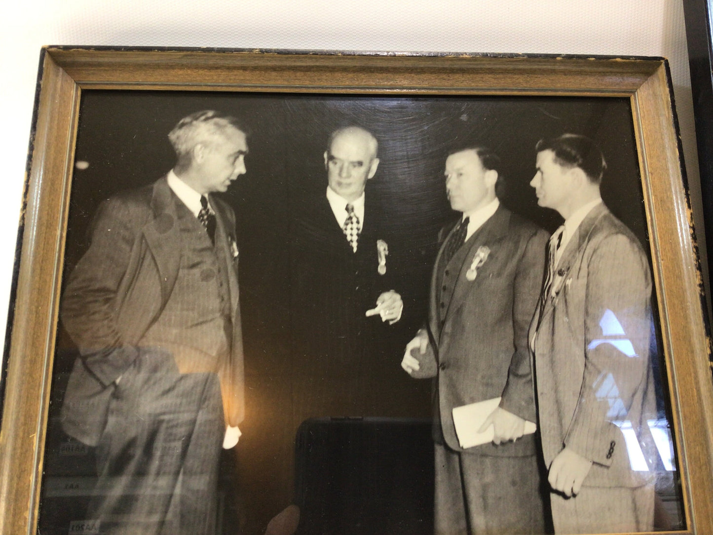 Vintage Framed Press Photos Henry Ford and CIO Convention Detroit