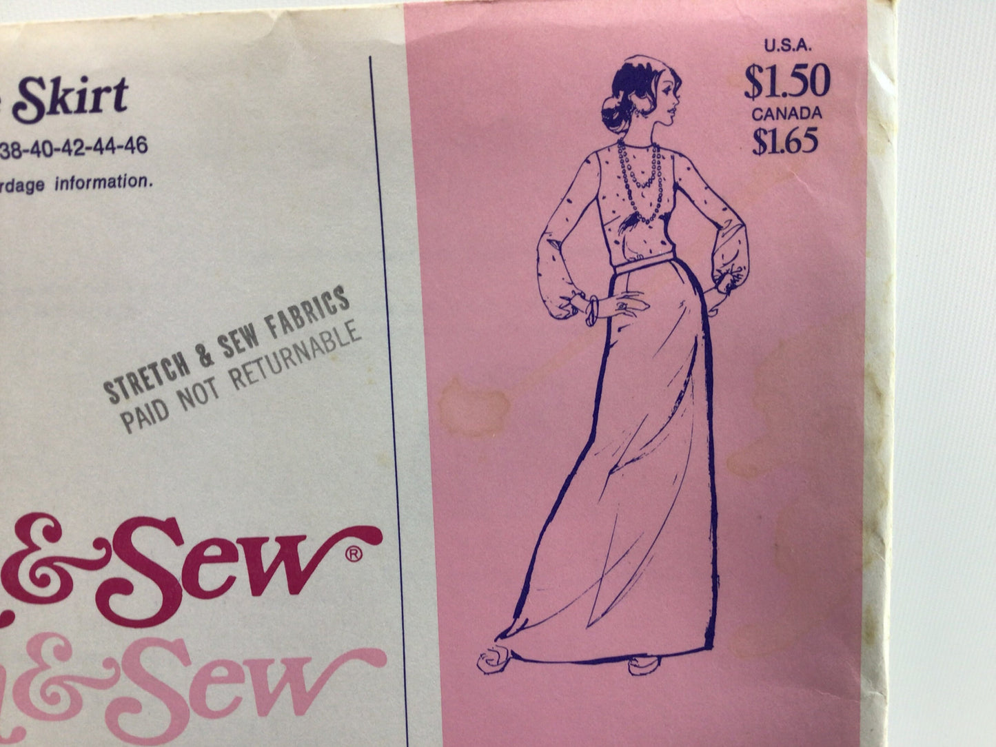 Retro Fashion Sewing Pattern Stretch and Sew Long A Line Skirt 440 Vintage Styles