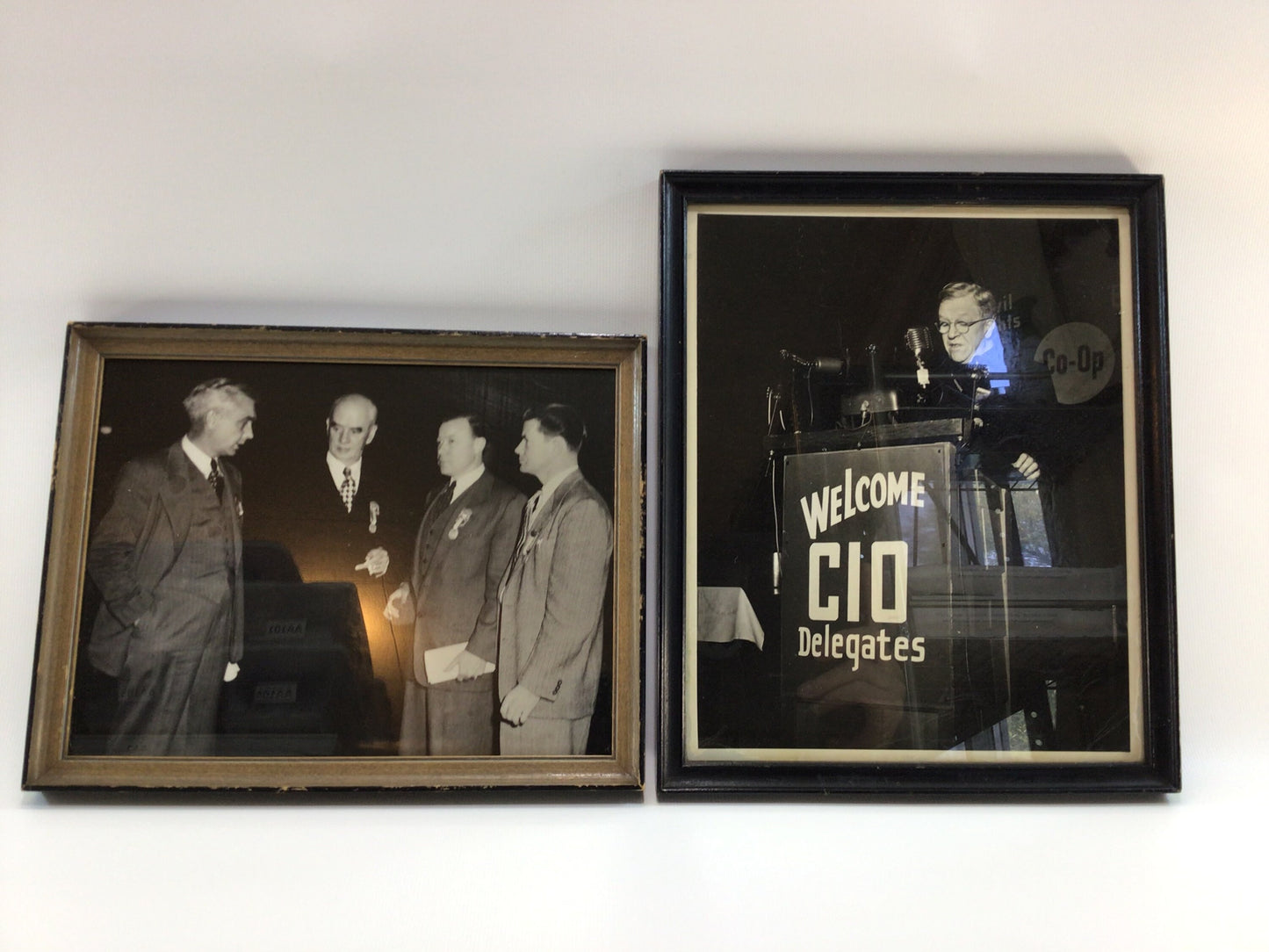 Vintage Framed Press Photos Henry Ford and CIO Convention Detroit