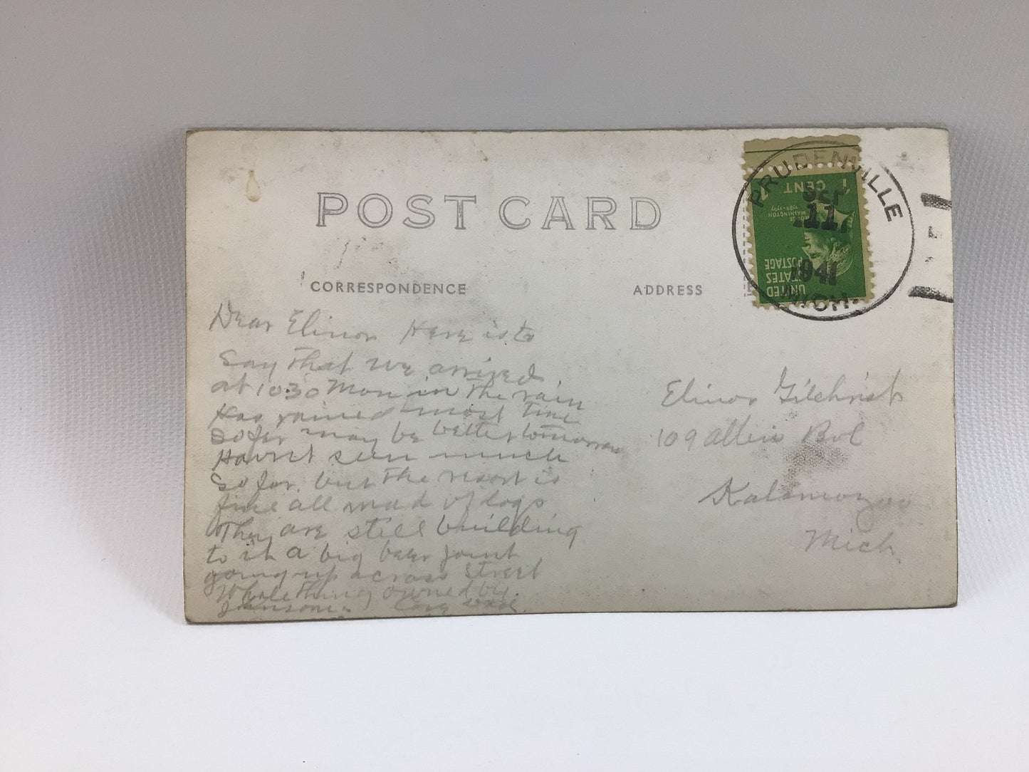 Vintage RPPC Real Photo Postcard Summer Cottages Houghton Lake Michigan 1941