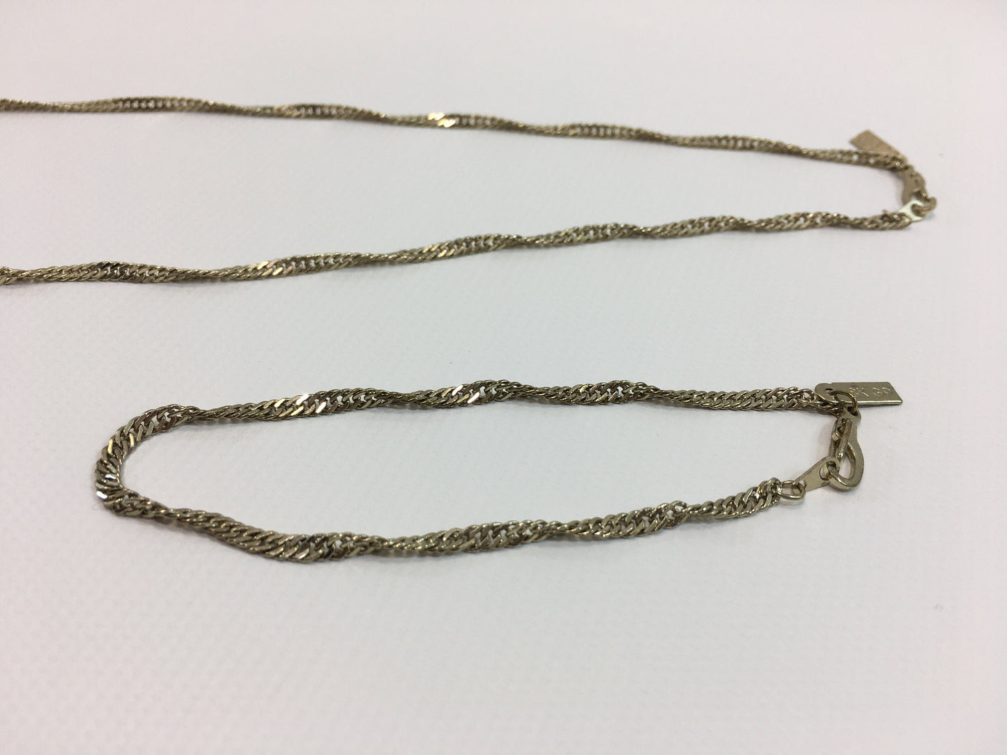 18k Gold Plate Chain Necklace Bracelet Set