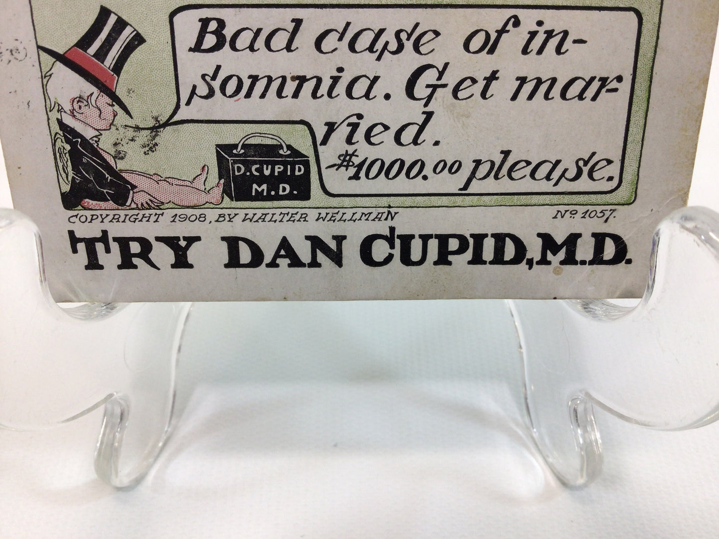 Antique Humor Postcard Need a Doctor Dan Cupid MD