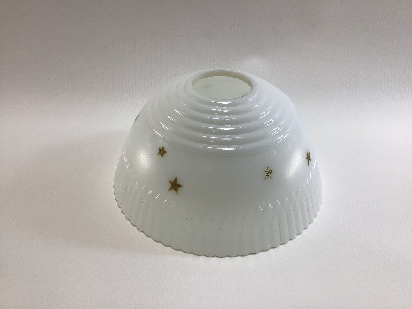 Lamp Shade 7" Opalescent Fluted with Gold Stars Vintage Replacement Part