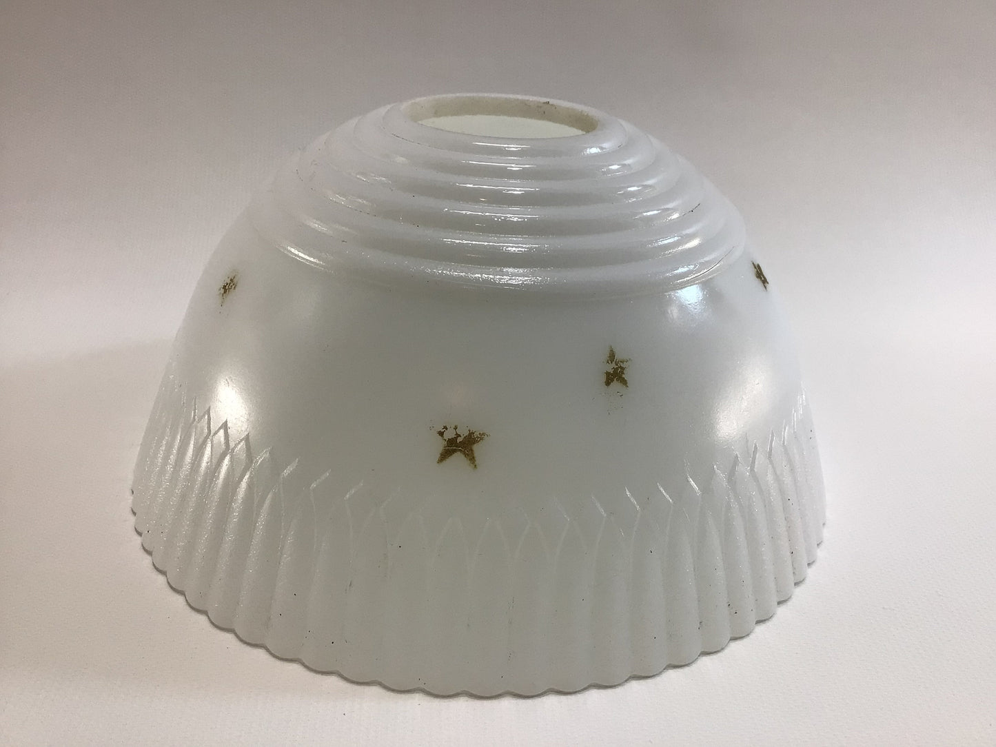 Lamp Shade 7" Opalescent Fluted with Gold Stars Vintage Replacement Part