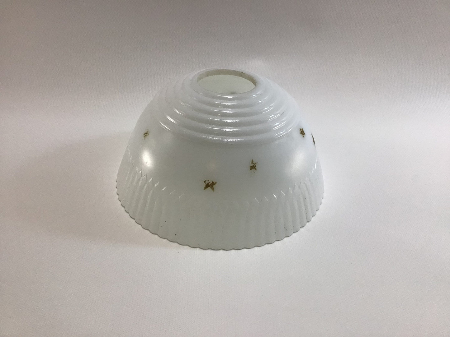 Lamp Shade 7" Opalescent Fluted with Gold Stars Vintage Replacement Part