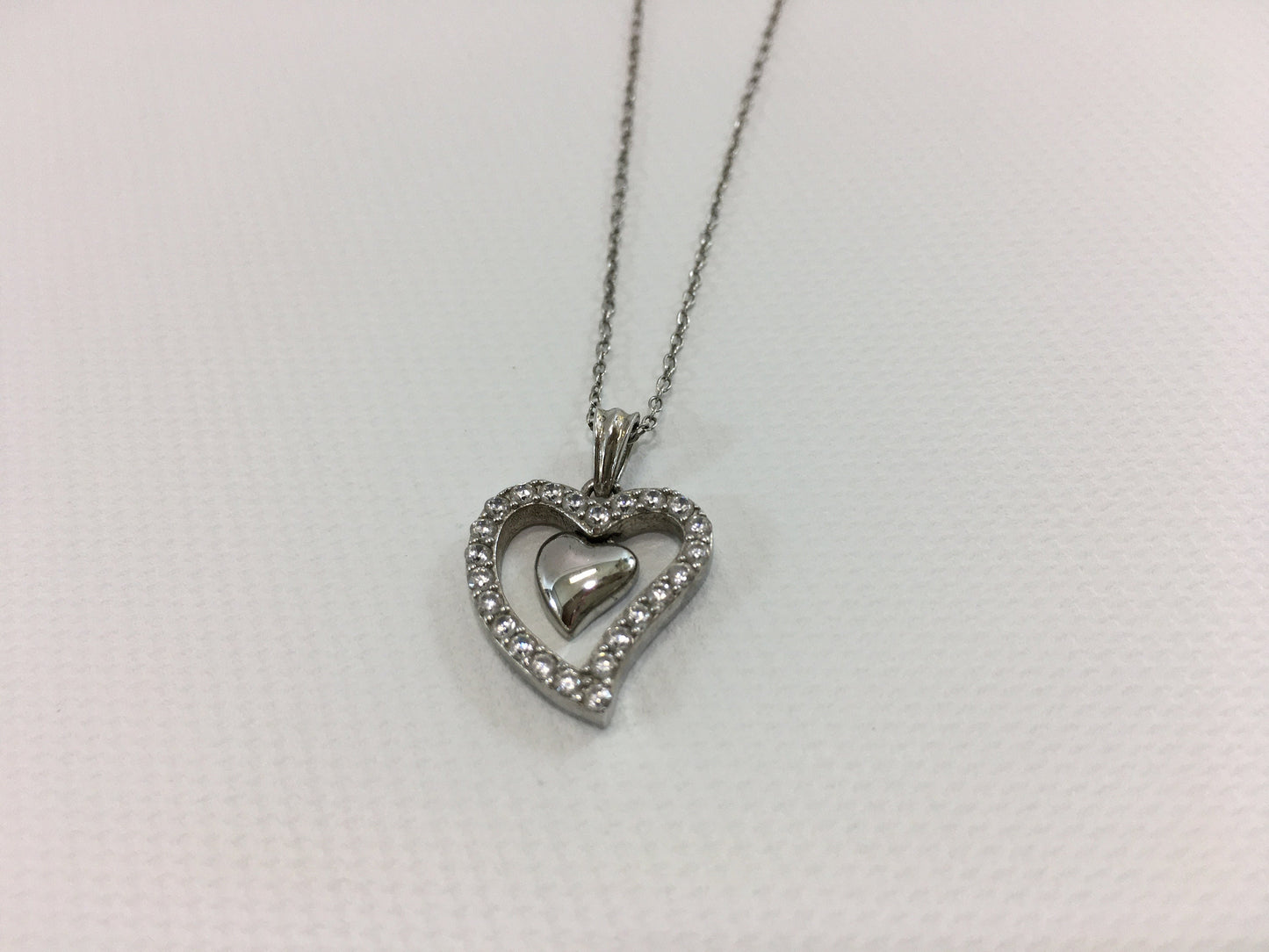 Heart Pendant Sterling Silver 925 Plated Necklace