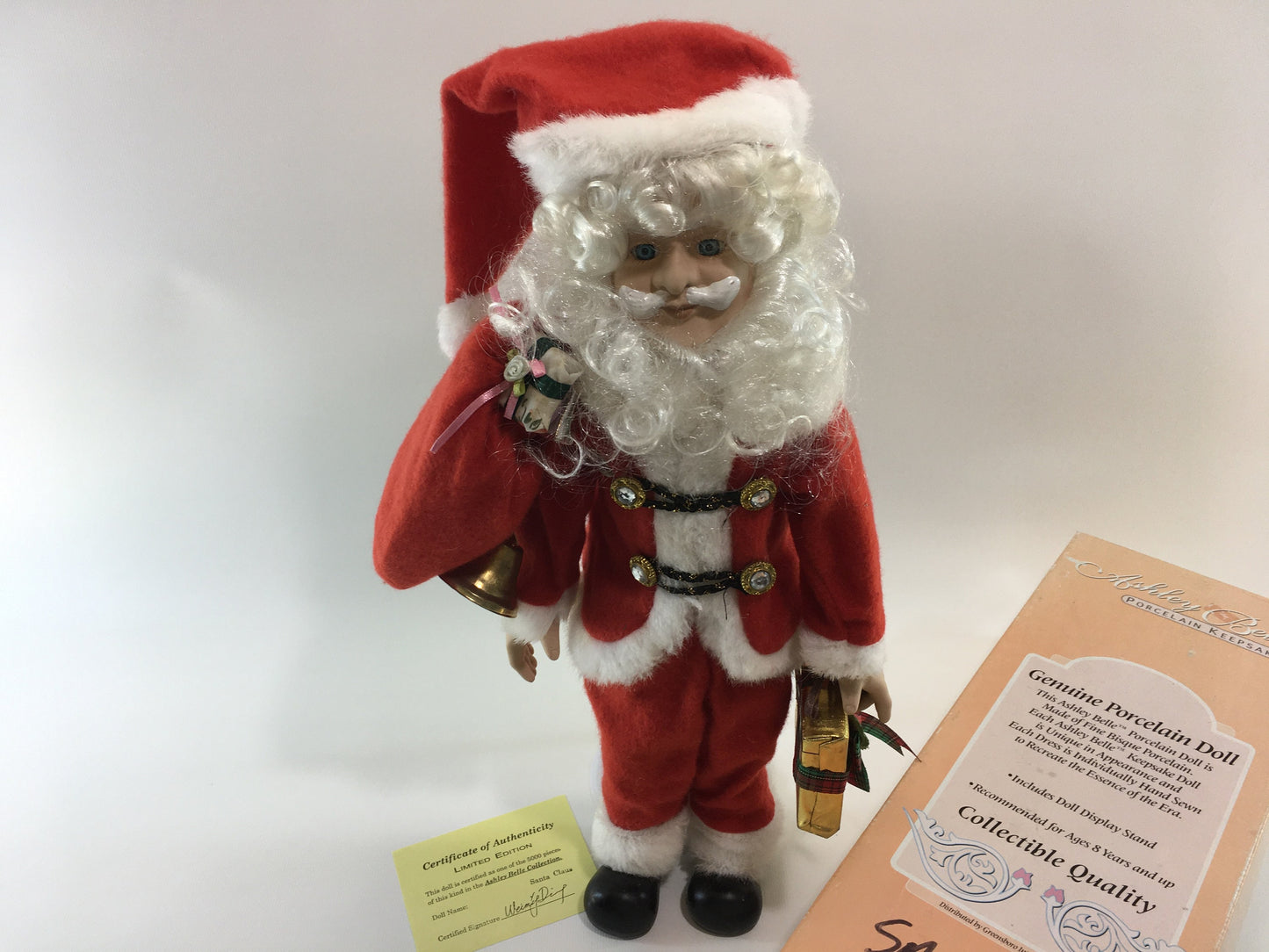 Ashley Belle Santa Doll Porcelain Keepsakes Fine Bisque Collectible