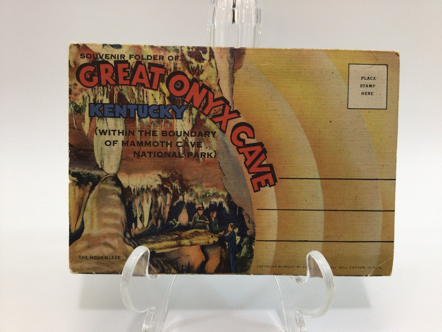 Great Onyx Cave Souvenir Postcard Foldout Antique 1940's Ephemera Collectible