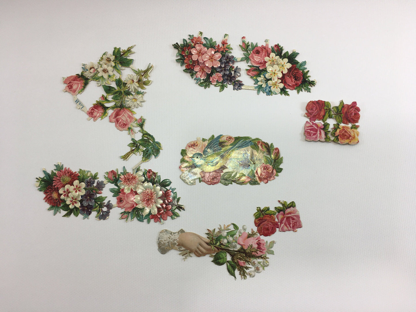 Vintage Ephemera Pack Flower Children Stickers with German Scrap