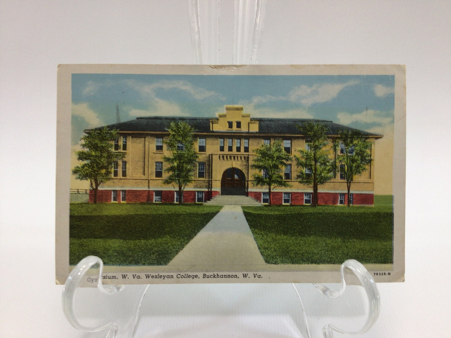 Vintage Linen Postcard 1963 Wesleyan College Gymnasium Collectible Ephemera