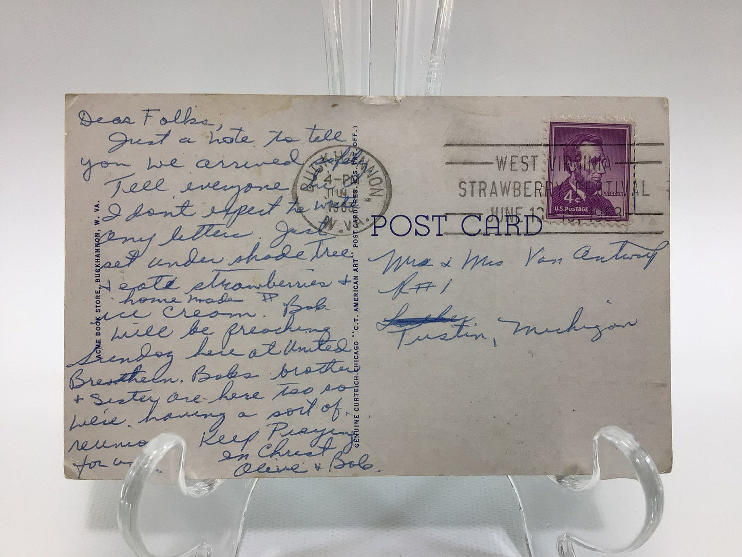 Vintage Linen Postcard 1963 Wesleyan College Gymnasium Collectible Ephemera