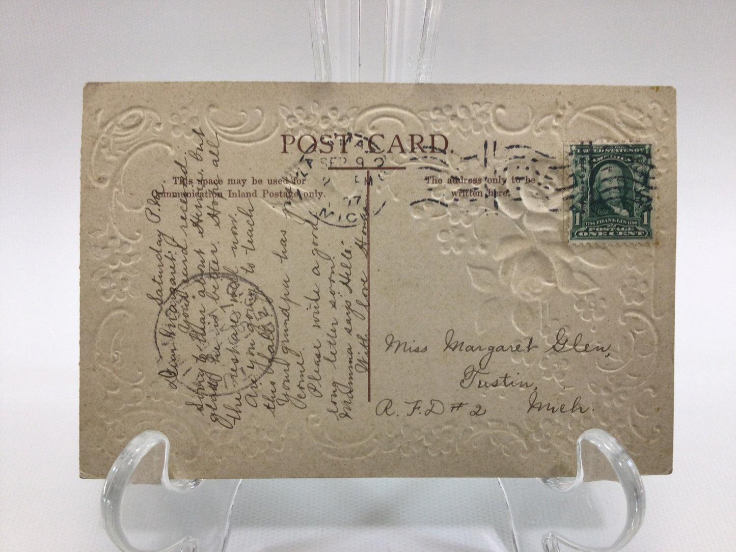 Antique Postcard Embossed Greeting from Kalamazoo Michigan