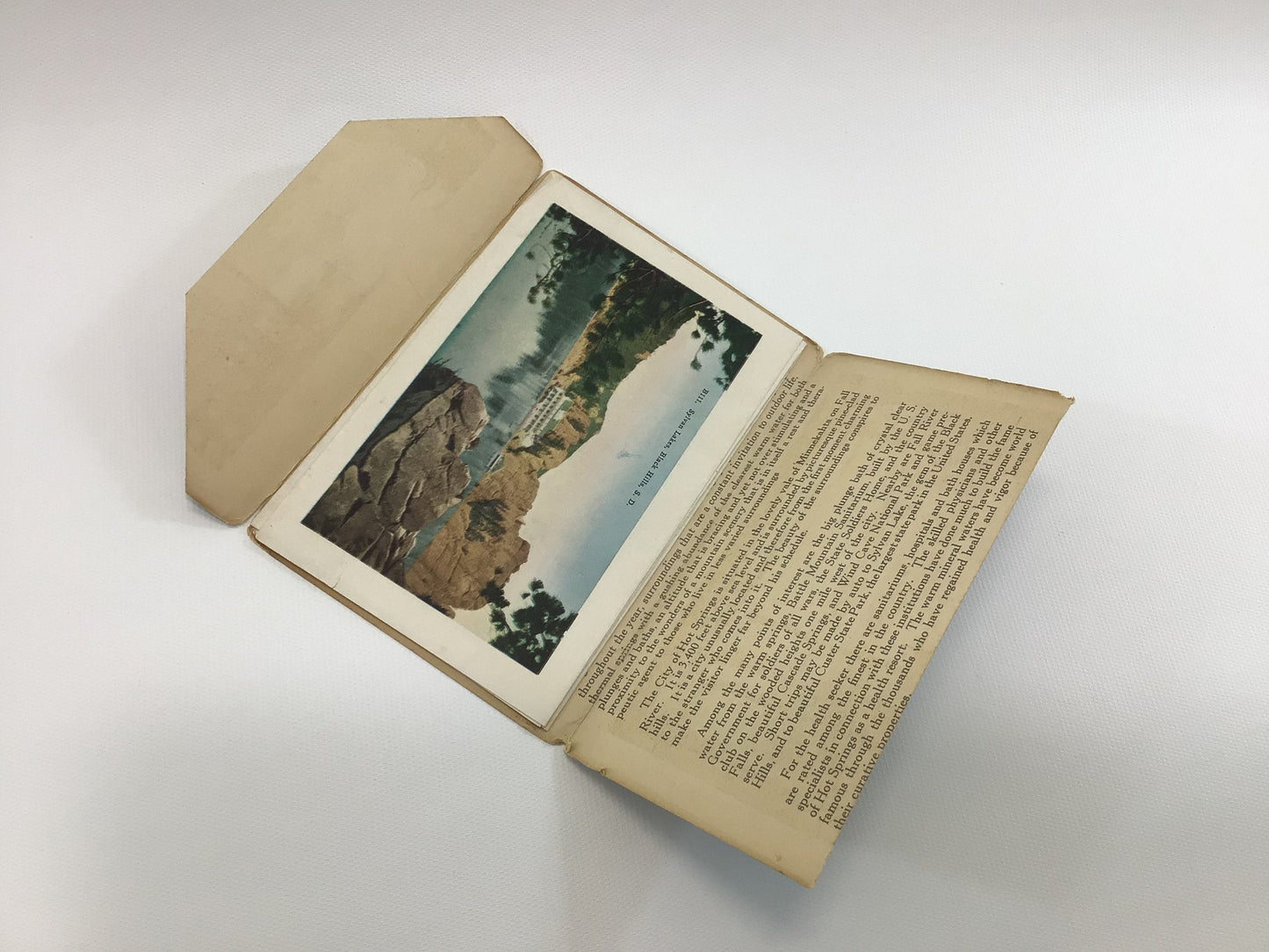 Hot Springs South Dakota Souvenir Postcard Foldout 1940's Ephemera