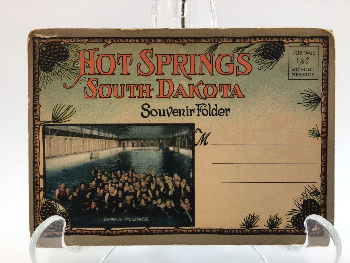 Hot Springs South Dakota Souvenir Postcard Foldout 1940's Ephemera
