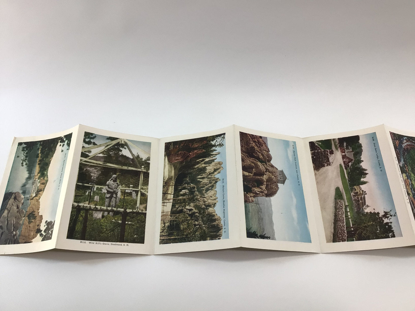 Hot Springs South Dakota Souvenir Postcard Foldout 1940's Ephemera