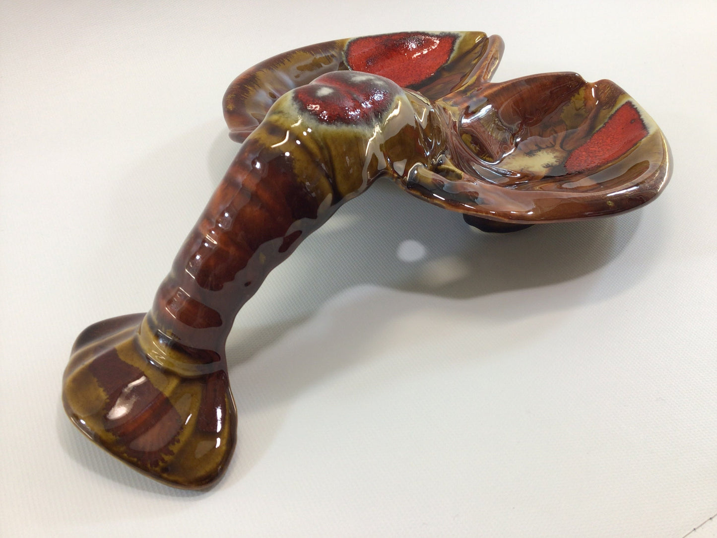 Lobster Dish Candy Nut Trinket Dryden Pottery with Drip Glaze Hot Springs National Park Souvenir