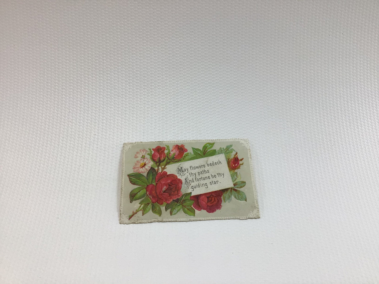 Antique German Scrap Small Embossed Card Tag Vintage Ephemera