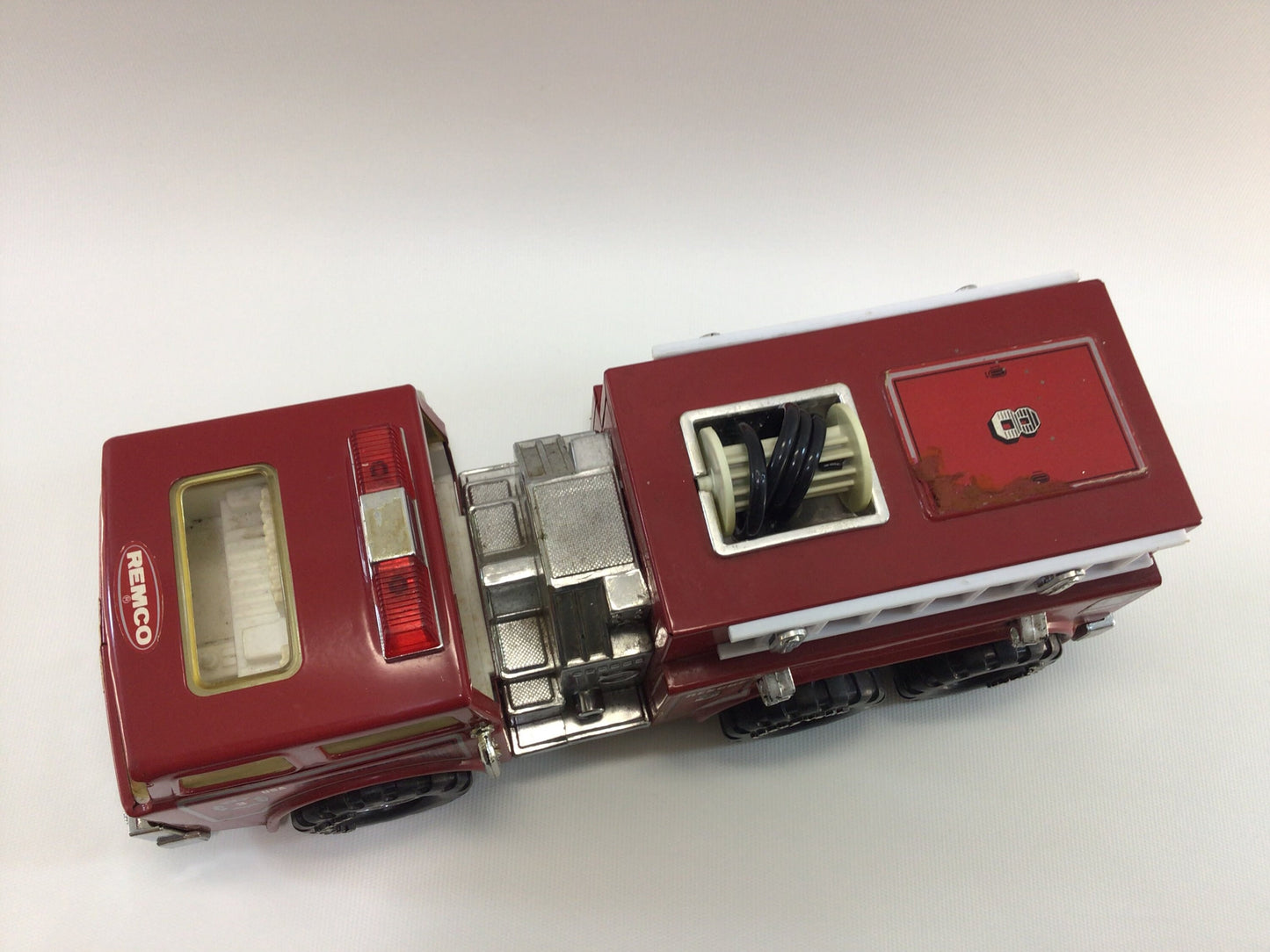 REMCO Rescue Pumper No. 8 Fire Truck 1980's Pressed Steel Toy
