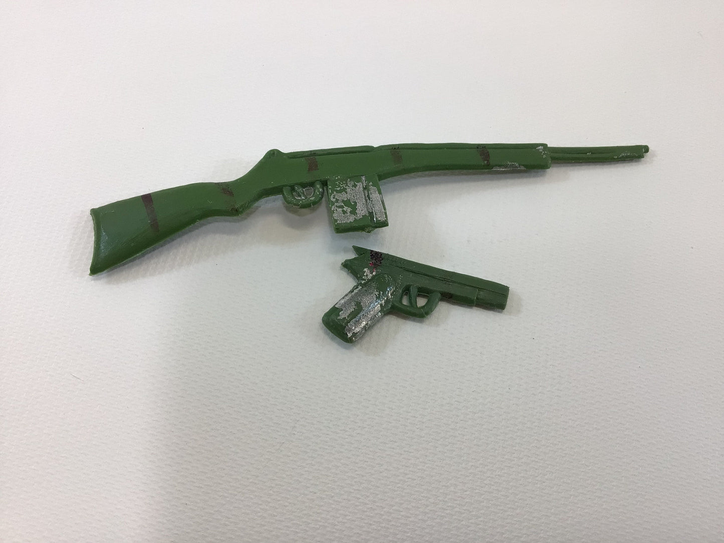 Toy Military Accessory Parts for 1960's Leslo Action Figure - Carbine Rifle Handgun Helmet Cap